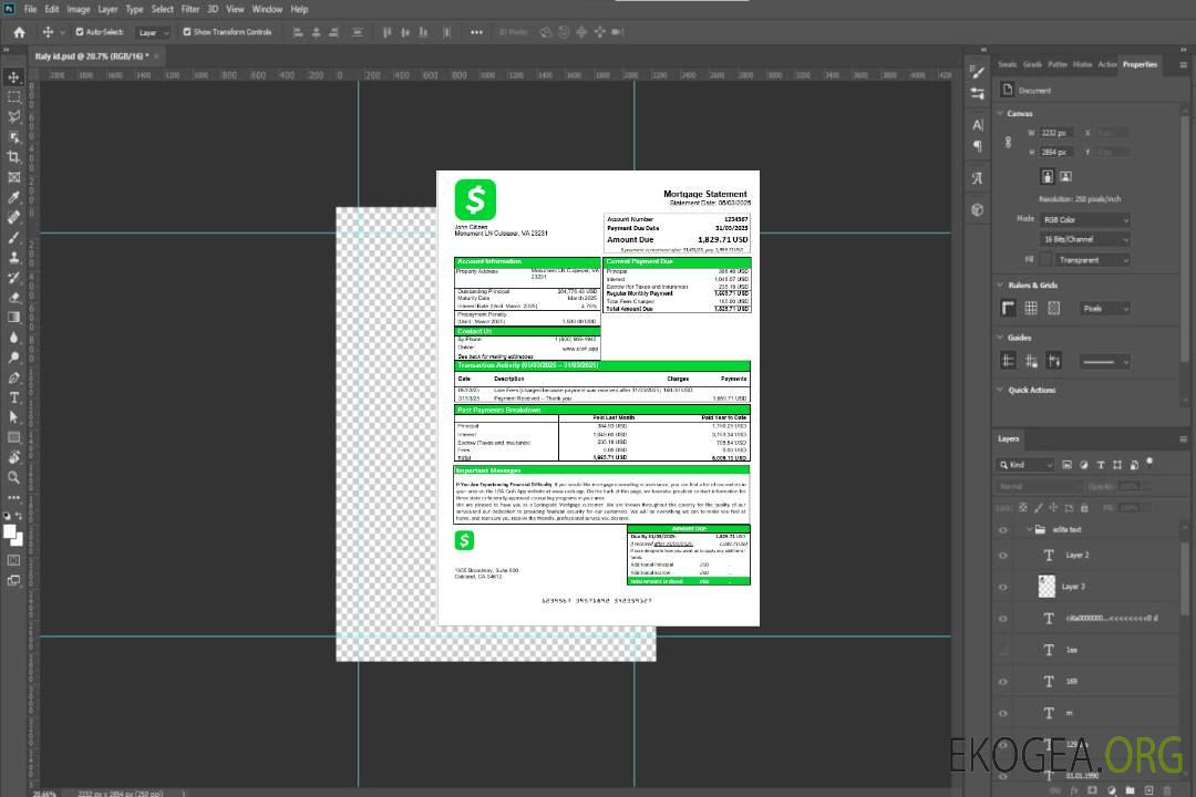 Relevé hypothécaire USA Cash App aux formats Word et PDF template Relevé hypothécaire USA Cash App aux formats Word et PDF template